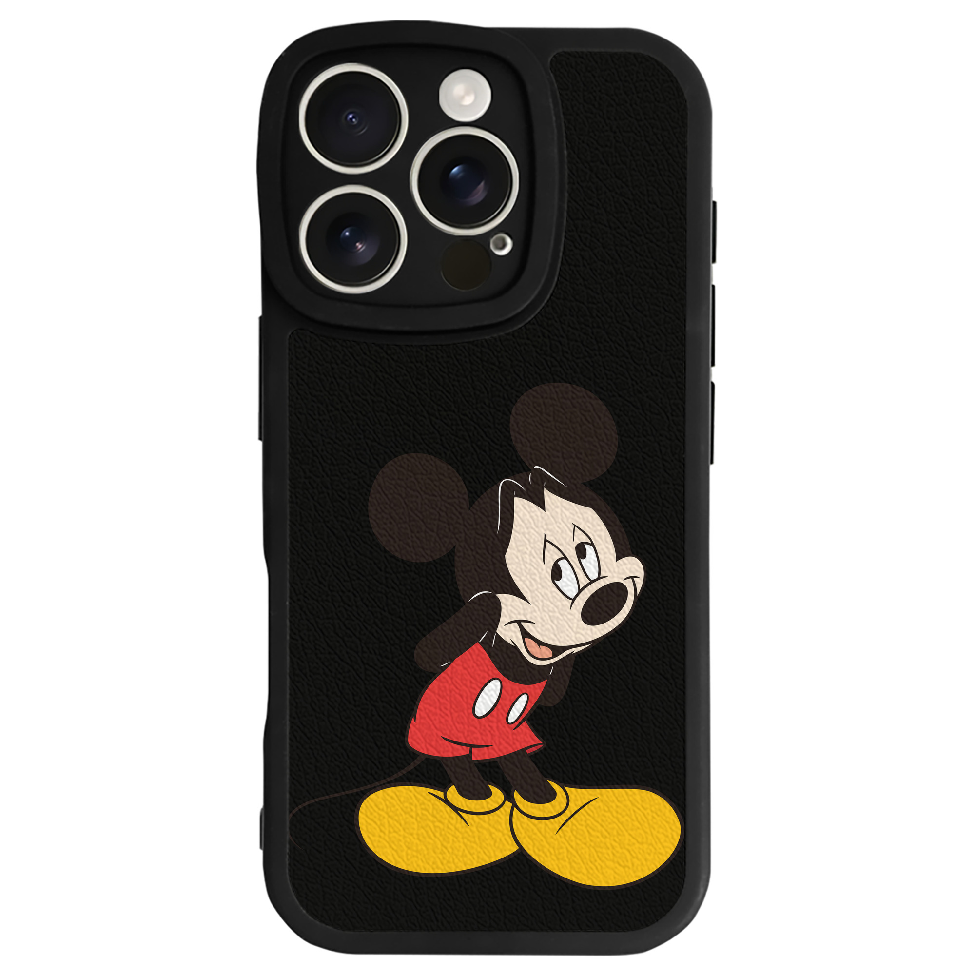 （画像用） ミッキーマウス Mickey Mouse 【iPhone 16シリーズ対応】シリコンスマホケース（レザー調） 材質：シリコン